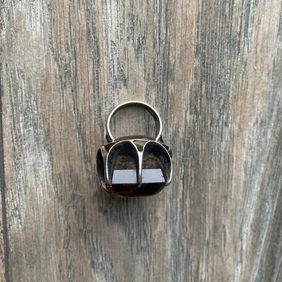 Large Smoky Quartz Gemstone Ring - Picture 3 of 4